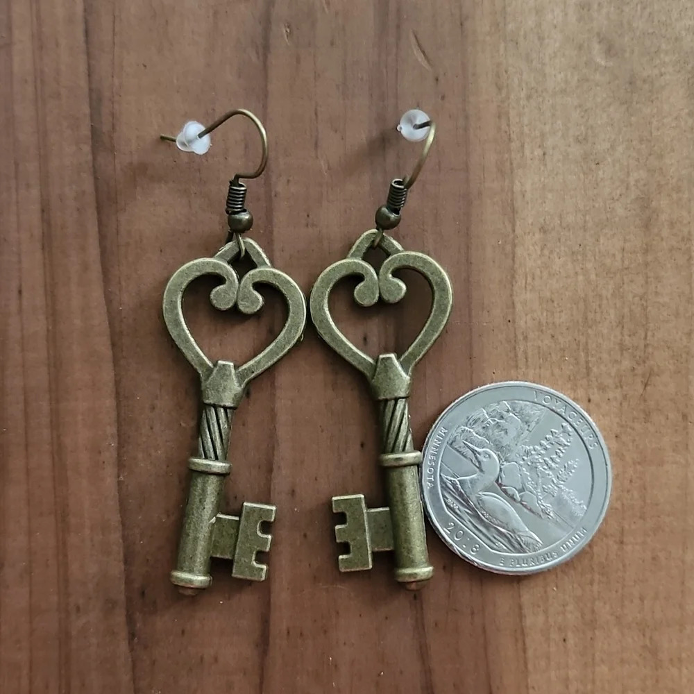Vintage Key Earrings